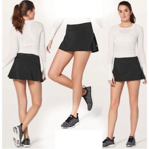 lululemon athletica Dresses & Skirts - Lululemon Athletica Play Off The Pleats Tennis Skirt Size 4 Black